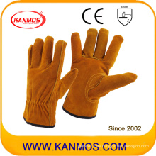 Industrial Seguridad Brown Cowhide Split Hand Drivers guantes de trabajo de cuero (11201)